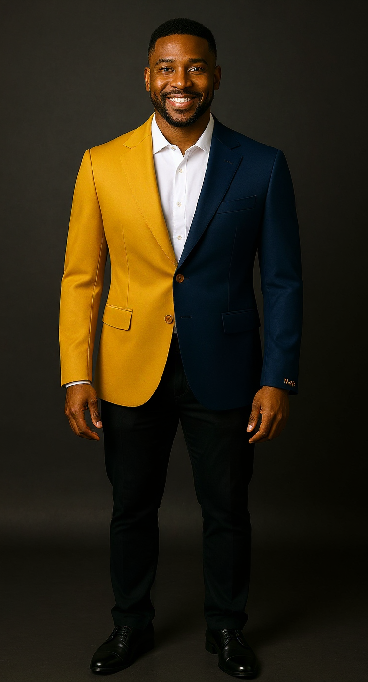 A model wearing the N4R Suit Coat